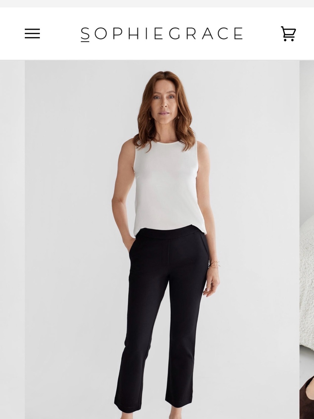 Women's Light Grey Straight-Leg Stretch Crop Pants (Made in Canada)